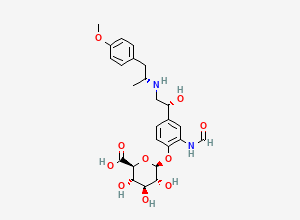 Two-dimensional chemical structure of Formoterol Phenolic Glucuronide, CAS 615551-59-2