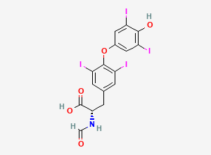 Two-dimensional chemical structure of Levothyroxine N-Formyl Impurity / N-Formyl-T4, CAS 671235-41-9
