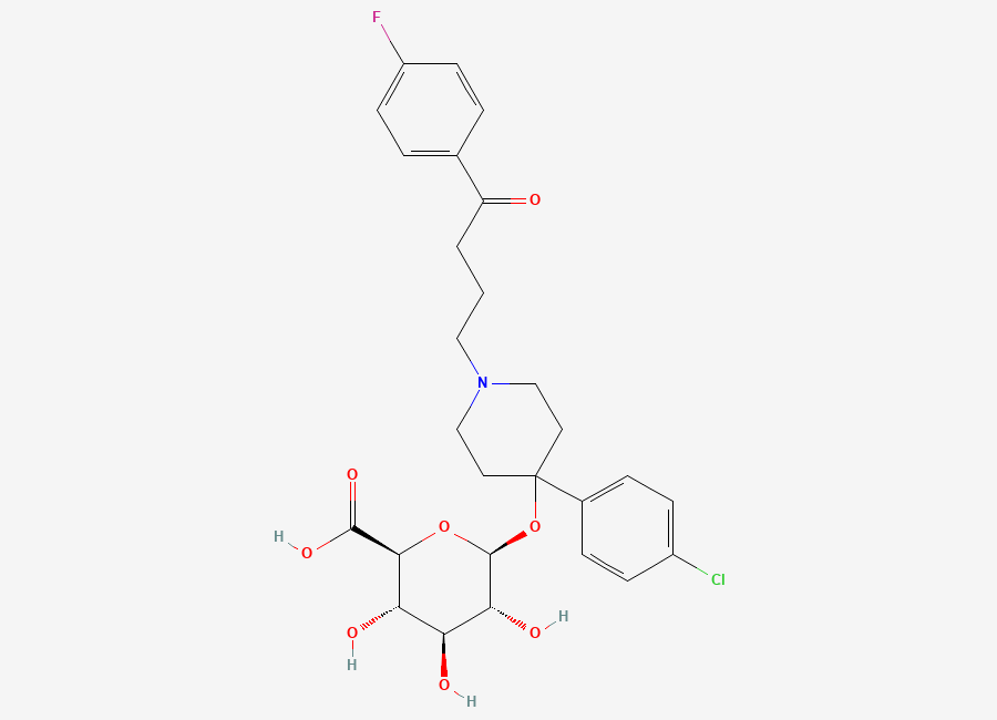 Two-dimensional chemical structure of Haloperidol Glucuronide, CAS 100442-88-4