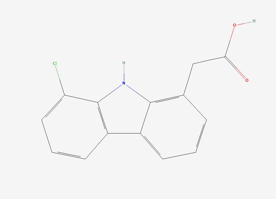 Two-dimensional chemical structure of 8-Chloro-9H-carbazole-1-acetic Acid, CAS 131023-44-4