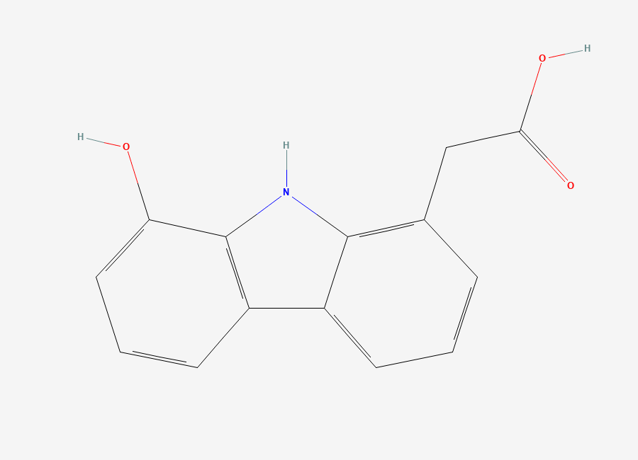 Two-dimensional chemical structure of (8-Hydroxy-9H-carbazol-1-yl)acetic acid