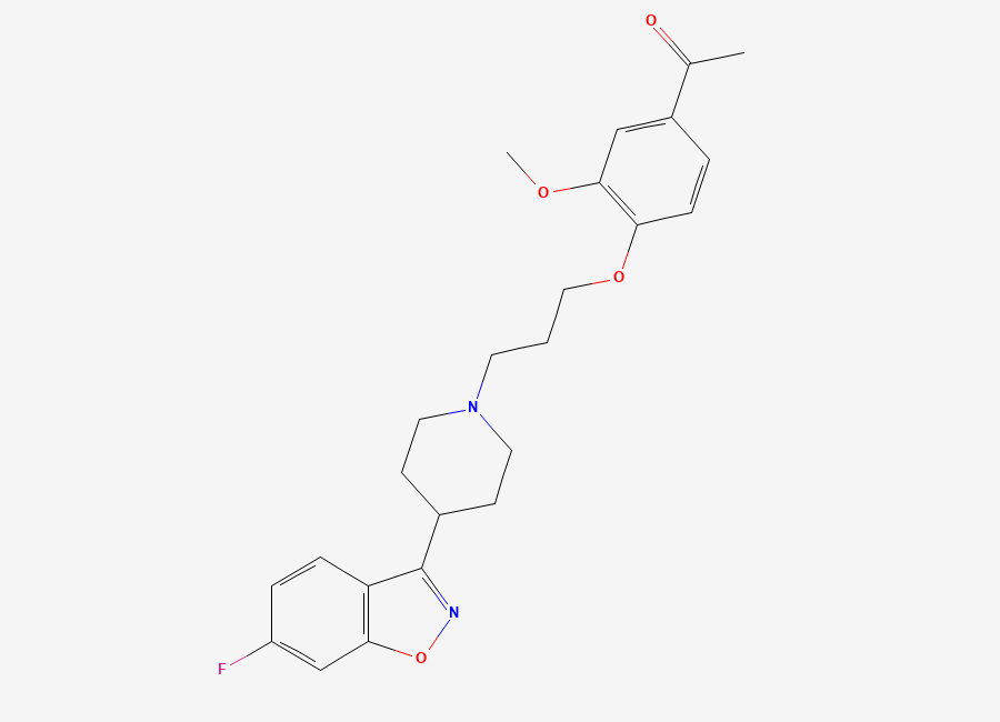 Two-dimensional chemical structure of Iloperidone, CAS 133454-47-4