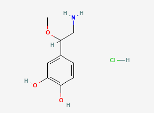 Two-dimensional chemical structure of 1,2-Benzenediol, 4-(2-amino-1-methoxyethyl)-, hydrochloride
