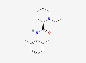 Two-dimensional chemical structure of 2-Piperidinecarboxamide, N-(2,6-dimethylphenyl)-1-ethyl-, (R)-