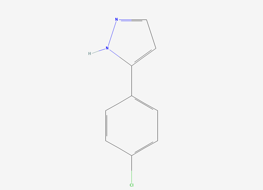 Two-dimensional chemical structure of 3-(4-chlorophenyl)-1H-pyrazole