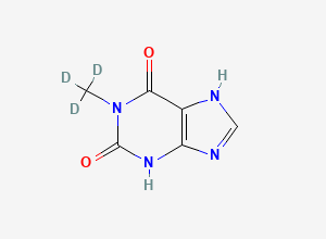Two-dimensional chemical structure of 1-Methyl Xanthine-D3, CAS 1216430-61-3