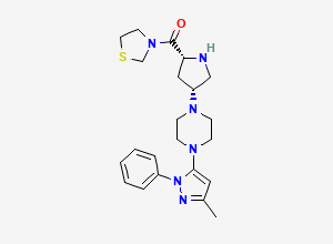 Two-dimensional chemical structure of Teneligliptin (2R,4R)-Isomer, CAS 1404559-17-6