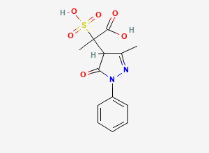 Two-dimensional chemical structure of 2-(3-Methyl-5-oxo-1-phenyl-4,5-dihydro-1H-pyrazol-4-yl)-2-sulfopropanoic acid