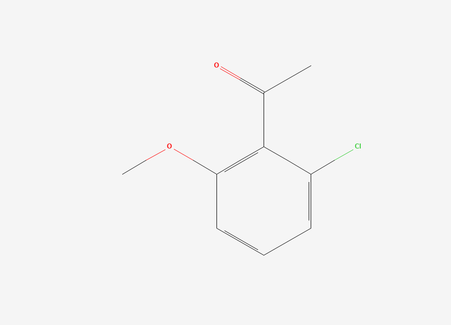 Two-dimensional chemical structure of 1-(2-Chloro-6-methoxyphenyl)ethan-1-one