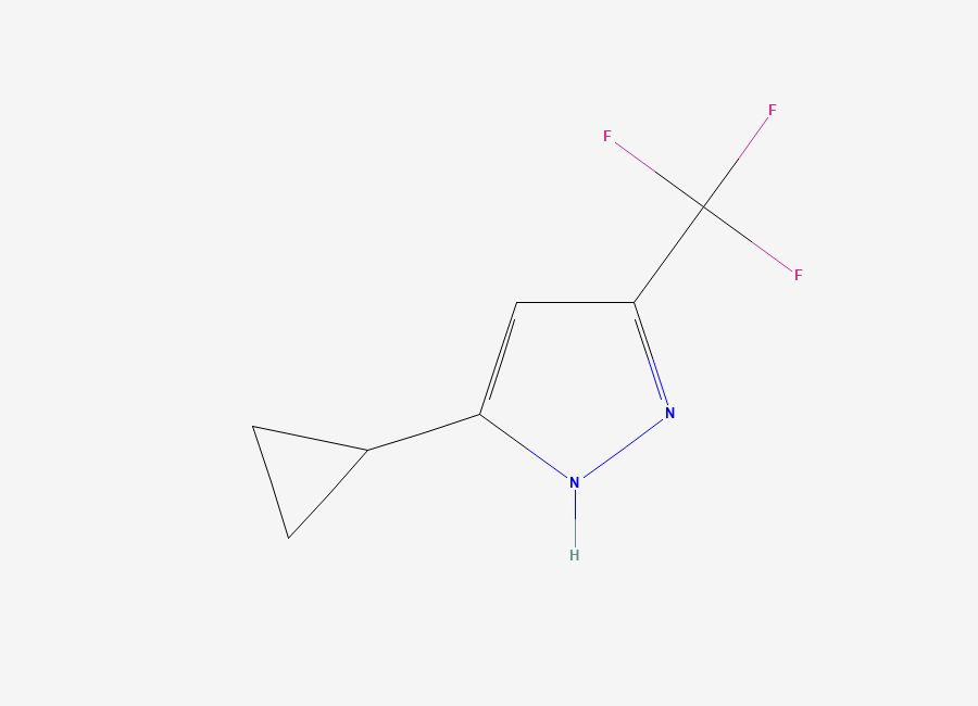 Two-dimensional chemical structure of 5-cyclopropyl-3-(trifluoromethyl)-1H-pyrazole