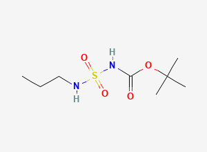 Two-dimensional chemical structure of tert-butyl N-(propylsulfamoyl)carbamate, CAS 1393813-40-5