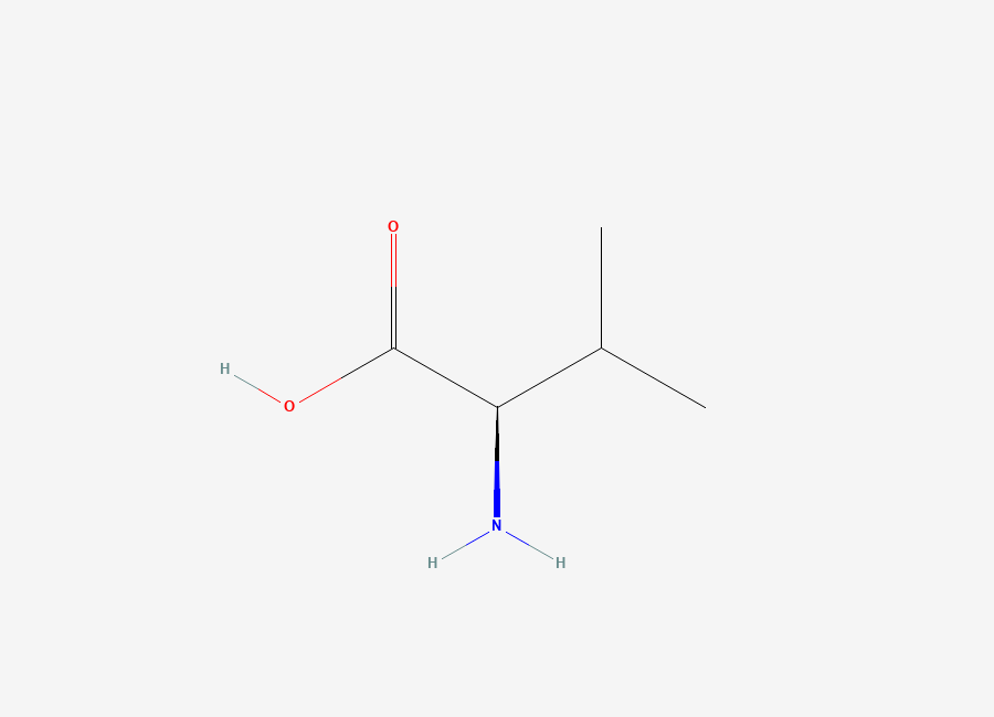 Two-dimensional chemical structure of D-Valine