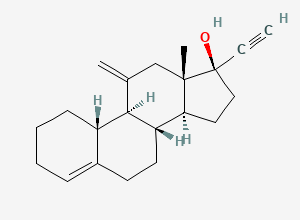 Two-dimensional chemical structure of Desogestrel EP Impurity B/ 11-Methylenelynestrenol, CAS 54024-12-3
