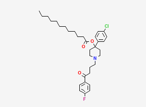 Two-dimensional chemical structure of Haloperidol Decanoate EP Impurity K / Haloperidol Lauroate / Haloperidol Decanoate Related Compound J /Haloperidol Decanoate 3-ethyl analog, CAS 65135-24-2