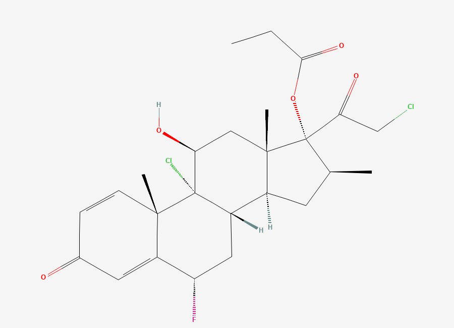 Two-dimensional chemical structure of 9-Chloro Halobetasol Propionate, CAS 66852-61-7