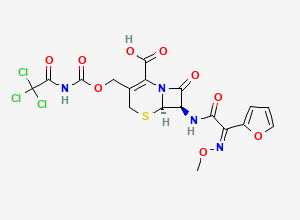 Two-dimensional chemical structure of Cefuroxime EP Impurity D / Cefuroxime Axetil EP Impurity C / Cefuroxime Trichloroacetyl Impurity, CAS 76598-06-6