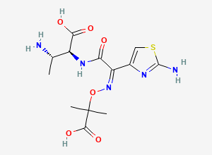 Two-dimensional chemical structure of Open Ring Desulfated Aztreonam, CAS 102586-36-7