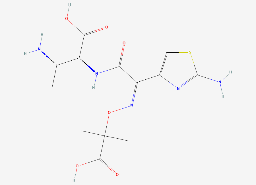 Two-dimensional chemical structure of Open Ring Desulfated Aztreonam, CAS 102586-36-7