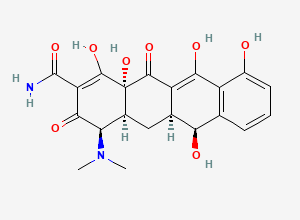 Two-dimensional chemical structure of Chlortetracycline EP Impurity C/ 4-Epi Demethyl Tetracycline, CAS 129044-45-7