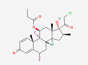 Two-dimensional chemical structure of 11-Propionate 21-Chloro Diflorasone / Halobetasol Propionate Impurity C, CAS 181527-42-4