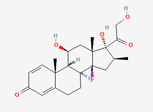 Two-dimensional chemical structure of 14-Fluoro-11beta,17,21-trihydroxy-16beta-methyl-8alpha,9beta,14beta-pregna-1,4-diene-3,20-dione