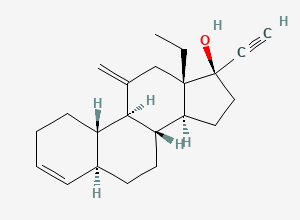 Two-dimensional chemical structure of Desogestrel EP Impurity A / Desogestrel Related Compound A / Desogestrel Δ3-Isomer, CAS 201360-82-9