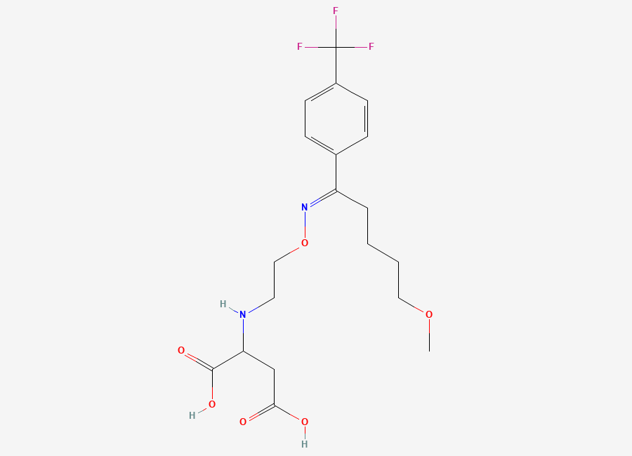 Two-dimensional chemical structure of N-(2-Succinyl) Fluvoxamine