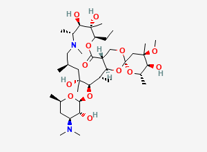 Two-dimensional chemical structure of Azithromycin EP Impurity K/ Azithromycin E/ C14,1″-Epoxy Azithromycin, CAS 612534-95-9