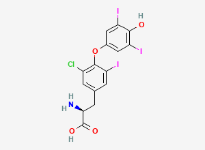 Two-dimensional chemical structure of Monochlorotriiodothyronine, CAS 909279-46-5