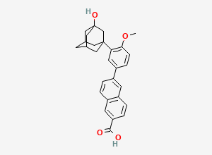 Two-dimensional chemical structure of Adapalene EP Impurity B / Adapalene 3-Hydroxy Impurity, CAS 1346599-76-5