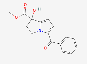 Two-dimensional chemical structure of Ketorolac EP Impurity G / 1-Hydroxy Ketorolac Methyl Ester /, CAS 1391051-90-3