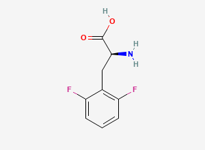 Two-dimensional chemical structure of 2,6-Difluoro-l-phenylalanine