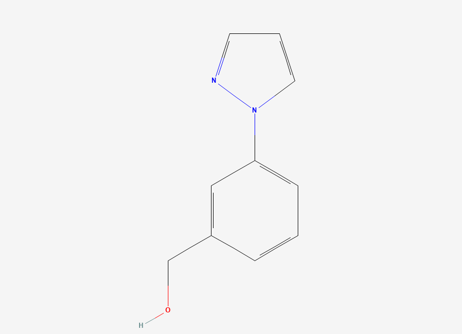 Two-dimensional chemical structure of 3-(1H-Pyrazol-1-yl)benzyl alcohol