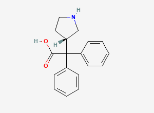 Two-dimensional chemical structure of (S)-2,2-diphenyl-2-(pyrrolidin-3-yl)acetic acid