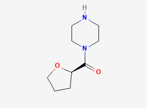 Two-dimensional chemical structure of 1-((Tetrahydrofuran-2-yl)carbonyl)piperazine, (2R)-