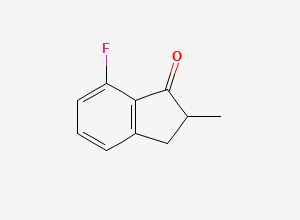 Two-dimensional chemical structure of 7-Fluoro-2-methyl-2,3-dihydro-1H-inden-1-one