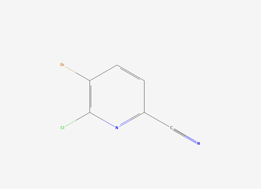 Two-dimensional chemical structure of 5-Bromo-6-chloropyridine-2-carbonitrile