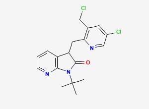 Two-dimensional chemical structure of 1-(tert-Butyl)-3-((5-chloro-3-(chloromethyl)pyridin-2-yl)methyl)-1H-pyrrolo[2,3-b]pyridin-2(3H)-one
