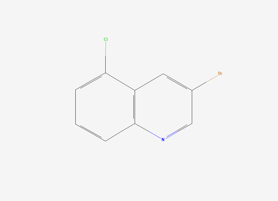 Two-dimensional chemical structure of 3-Bromo-5-chloroquinoline