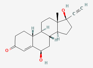 Two-dimensional chemical structure of Norethindrone EP Impurity H / Norethindrone 6-beta-Hydroxy Impurity, CAS 51724-44-8