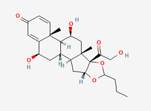 Two-dimensional chemical structure of Budesonide 6-beta-Hydroxy Impurity, CAS 88411-77-2