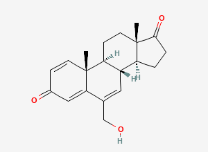 Two-dimensional chemical structure of 6-(Hydroxymethyl)androsta-1,4,6-triene-3,17-dione