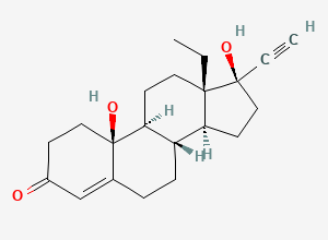 Two-dimensional chemical structure of Levonorgestrel EP Impurity I / 6β-Deshydroxy-10β-hydroxylevonorgestrel, CAS 20402-62-4