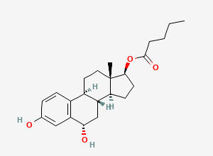 Two-dimensional chemical structure of 6-alpha-Hydroxy Estradiol 17-beta-Valerate, CAS 1313382-26-1