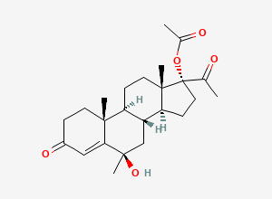 Two-dimensional chemical structure of Medroxyprogesterone Acetate EP Impurity A, CAS 984-47-4