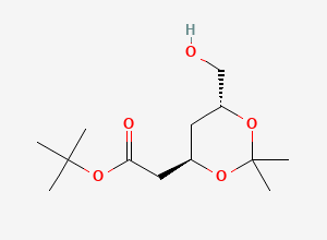Two-dimensional chemical structure of (4R,6R)-6-Hydroxymethyl-2,2-dimethyl-1,3-dioxane-4-acetic Acid 1,1-Dimethylethyl Ester, CAS 407577-54-2