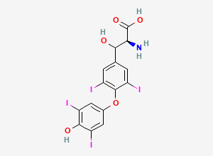 Two-dimensional chemical structure of Levothyroxine beta-Hydroxy Impurity, CAS 107849-54-7