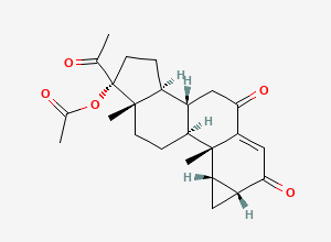 Two-dimensional chemical structure of Cyproterone Acetate EP Impurity E, CAS 17184-05-3