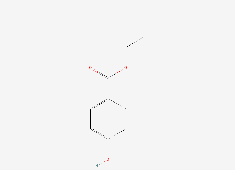 Two-dimensional chemical structure of Propyl Paraben, CAS 94-13-3