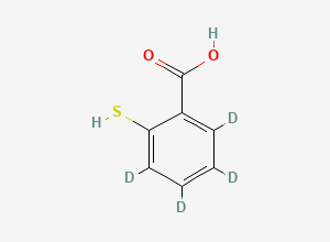Two-dimensional chemical structure of 2-Mercaptobenzoic Acid-D4, CAS 1246817-70-8